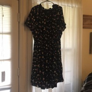 Boutique Midi Black Floral Dress